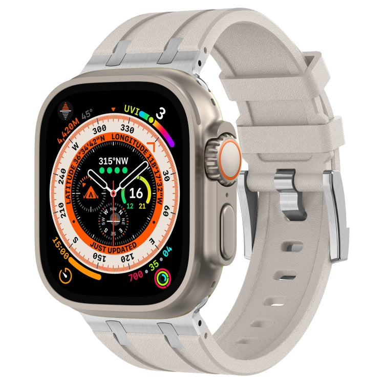 ストーングレイン液体シリコンウォッチバンド、Apple Watch SE 2023 44mm用、Apple Watch Ultra 2 49mm用、Apple Watch Series 9 45mm用、Apple Watch Ultra 49mm用