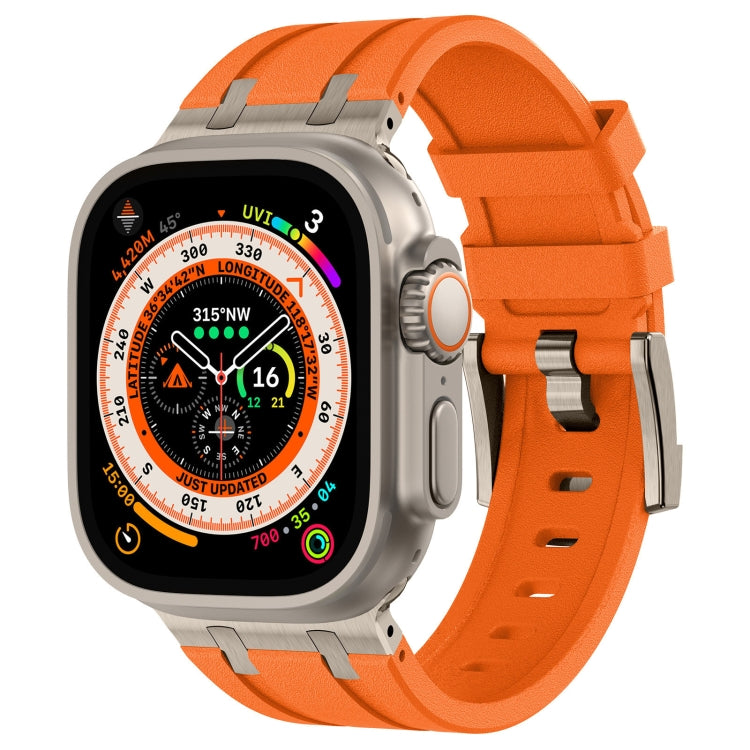 ストーングレイン液体シリコンウォッチバンド、Apple Watch SE 2023 44mm用、Apple Watch Ultra 2 49mm用、Apple Watch Series 9 45mm用、Apple Watch Ultra 49mm用