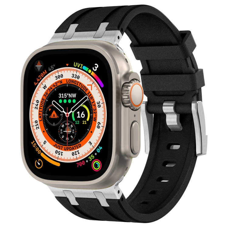 ストーングレイン液体シリコンウォッチバンド、Apple Watch SE 2023 44mm用、Apple Watch Ultra 2 49mm用、Apple Watch Series 9 45mm用、Apple Watch Ultra 49mm用