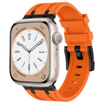ストーングレイン液体シリコンウォッチバンド、Apple Watch Series 8 45mm用、Apple Watch SE 2022 44mm用、Apple Watch Series 7 45mm用、Apple Watch SE 44mm用
