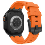 ストーングレイン液体シリコンウォッチバンド、Apple Watch Series 8 45mm用、Apple Watch SE 2022 44mm用、Apple Watch Series 7 45mm用、Apple Watch SE 44mm用