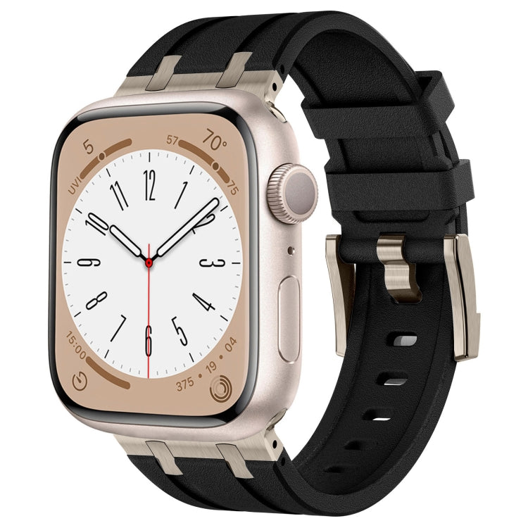 ストーングレイン液体シリコンウォッチバンド、Apple Watch Series 8 45mm用、Apple Watch SE 2022 44mm用、Apple Watch Series 7 45mm用、Apple Watch SE 44mm用