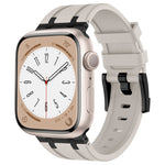 ストーングレイン液体シリコンウォッチバンド、Apple Watch Series 8 45mm用、Apple Watch SE 2022 44mm用、Apple Watch Series 7 45mm用、Apple Watch SE 44mm用