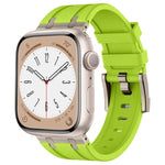 ストーングレイン液体シリコンウォッチバンド、Apple Watch Series 8 45mm用、Apple Watch SE 2022 44mm用、Apple Watch Series 7 45mm用、Apple Watch SE 44mm用