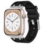 ストーングレイン液体シリコンウォッチバンド、Apple Watch Series 8 45mm用、Apple Watch SE 2022 44mm用、Apple Watch Series 7 45mm用、Apple Watch SE 44mm用