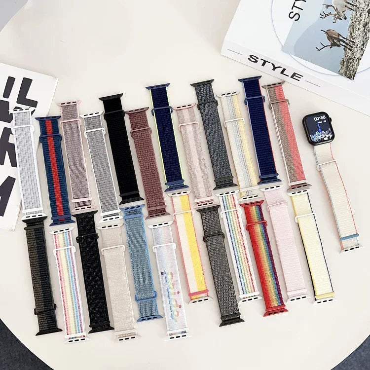 デュアルフック＆ループナイロンウォッチバンド、Apple Watch 38mm用