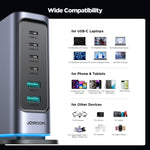 JOYROOM JR-TCM02 6-in-1 65W GaN 4 USB-C & 2 USB-A マルチポート充電器、EUプラグ、UKプラグ