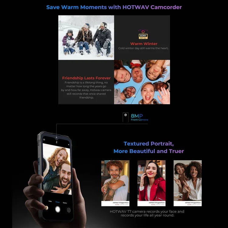 HOTWAV T7 頑丈スマホ、6280mAh、6.52インチ Android 13 MT8788 オクタコア、ネットワーク：4G、OTG、4GB+128GB