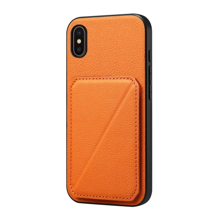 D04カーフテクスチャーデュアルカードスロットホルダーフォンケース、iPhone 11用、iPhone 11 Pro用、iPhone X / XS用、iPhone XR用、iPhone XS Max用、iPhone 7 Plus / 8 Plus用