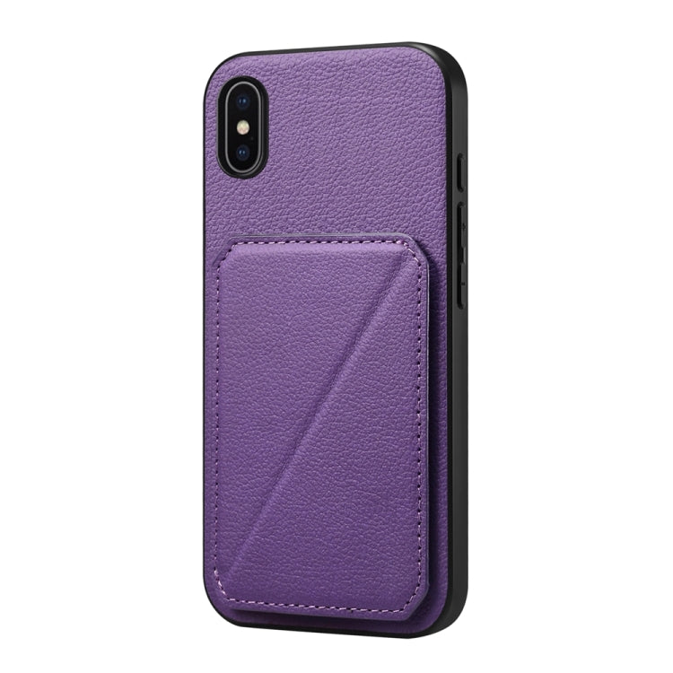 D04カーフテクスチャーデュアルカードスロットホルダーフォンケース、iPhone 11用、iPhone 11 Pro用、iPhone X / XS用、iPhone XR用、iPhone XS Max用、iPhone 7 Plus / 8 Plus用