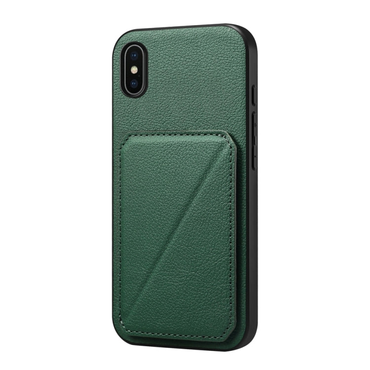 D04カーフテクスチャーデュアルカードスロットホルダーフォンケース、iPhone 11用、iPhone 11 Pro用、iPhone X / XS用、iPhone XR用、iPhone XS Max用、iPhone 7 Plus / 8 Plus用