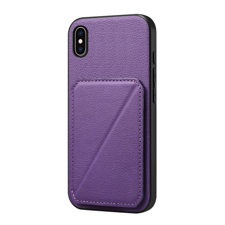 D04カーフテクスチャーデュアルカードスロットホルダーフォンケース、iPhone 11用、iPhone 11 Pro用、iPhone X / XS用、iPhone XR用、iPhone XS Max用、iPhone 7 Plus / 8 Plus用
