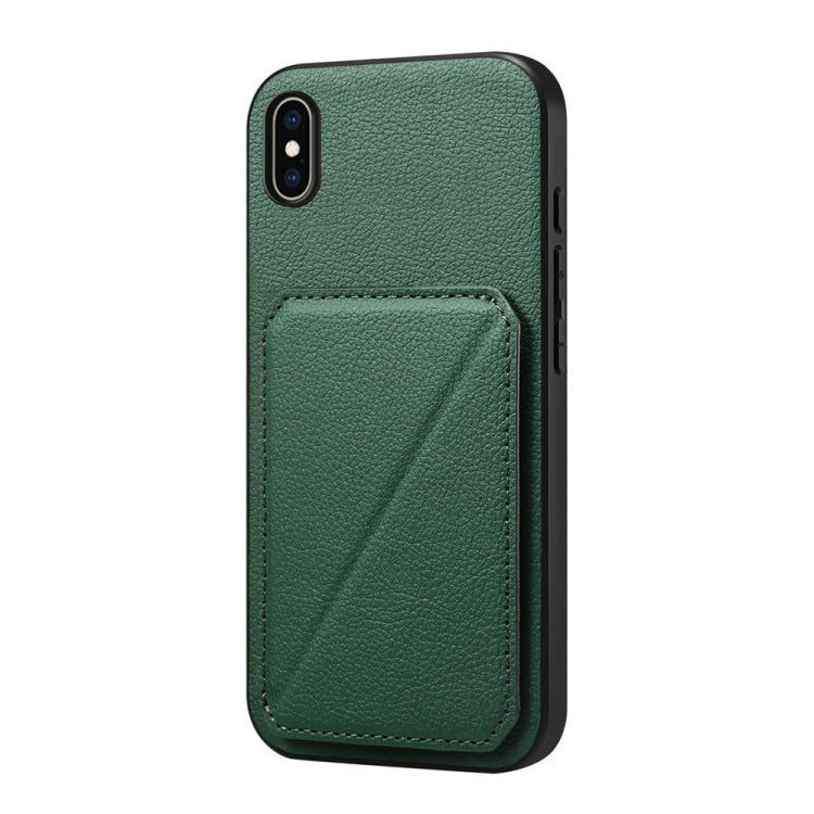 D04カーフテクスチャーデュアルカードスロットホルダーフォンケース、iPhone 11用、iPhone 11 Pro用、iPhone X / XS用、iPhone XR用、iPhone XS Max用、iPhone 7 Plus / 8 Plus用