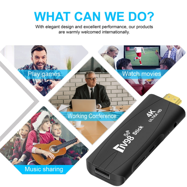TV98 Rockchip 3228A クアッドコア 4K HD Bluetooth Android TVスティック、Rockchip 3228A 4K、4GB+32GB、2GB+16GB