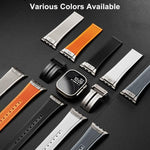 縦型テクスチャーチタンバックル伸縮シリコンウォッチバンド、Apple Watch SE 44mm用、Apple Watch Series 6 44mm用、Apple Watch Series 5 44mm用、Apple Watch Series 4 44mm用、Apple Watch Series 3 42mm用、Apple Watch Series 2 42mm用