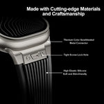 縦型テクスチャーチタンバックル伸縮シリコンウォッチバンド、Apple Watch SE 44mm用、Apple Watch Series 6 44mm用、Apple Watch Series 5 44mm用、Apple Watch Series 4 44mm用、Apple Watch Series 3 42mm用、Apple Watch Series 2 42mm用