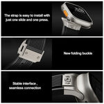 縦型テクスチャーチタンバックル伸縮シリコンウォッチバンド、Apple Watch SE 44mm用、Apple Watch Series 6 44mm用、Apple Watch Series 5 44mm用、Apple Watch Series 4 44mm用、Apple Watch Series 3 42mm用、Apple Watch Series 2 42mm用