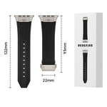 縦型テクスチャーチタンバックル伸縮シリコンウォッチバンド、Apple Watch SE 44mm用、Apple Watch Series 6 44mm用、Apple Watch Series 5 44mm用、Apple Watch Series 4 44mm用、Apple Watch Series 3 42mm用、Apple Watch Series 2 42mm用