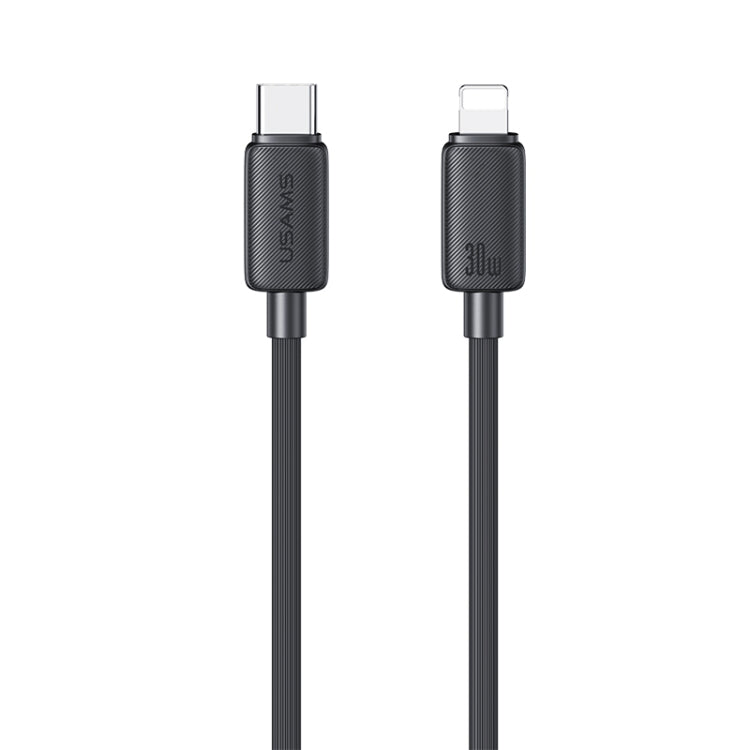USAMS US-SJ697 USB-C / Type-C から 8ピン 30W ストライプ急速充電データケーブル 1m, 2m, 3m