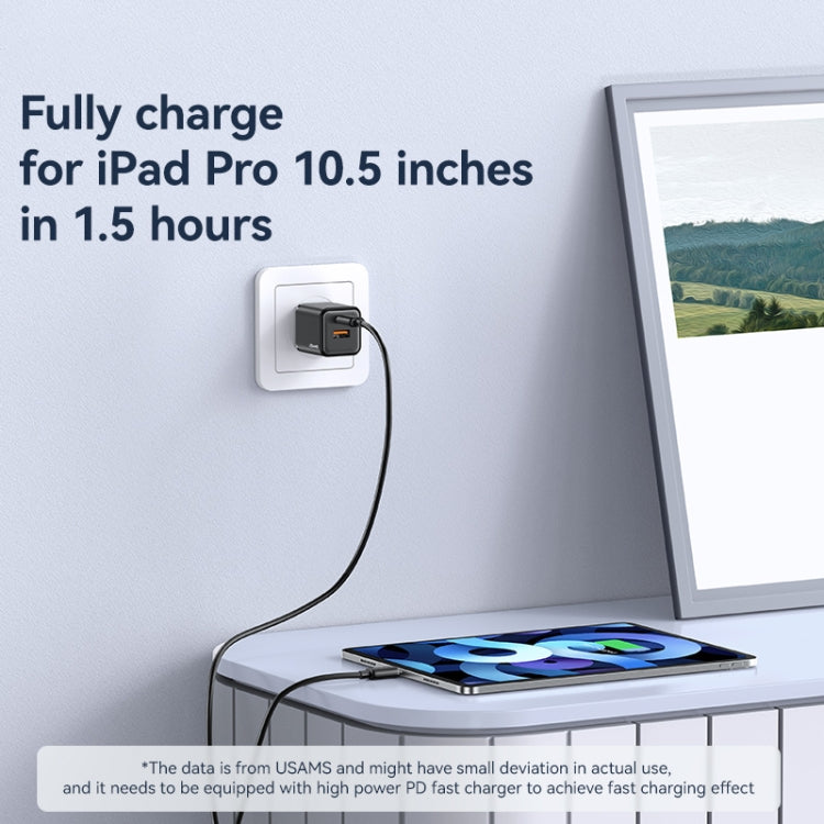 USAMS US-SJ697 USB-C / Type-C から 8ピン 30W ストライプ急速充電データケーブル 1m, 2m, 3m