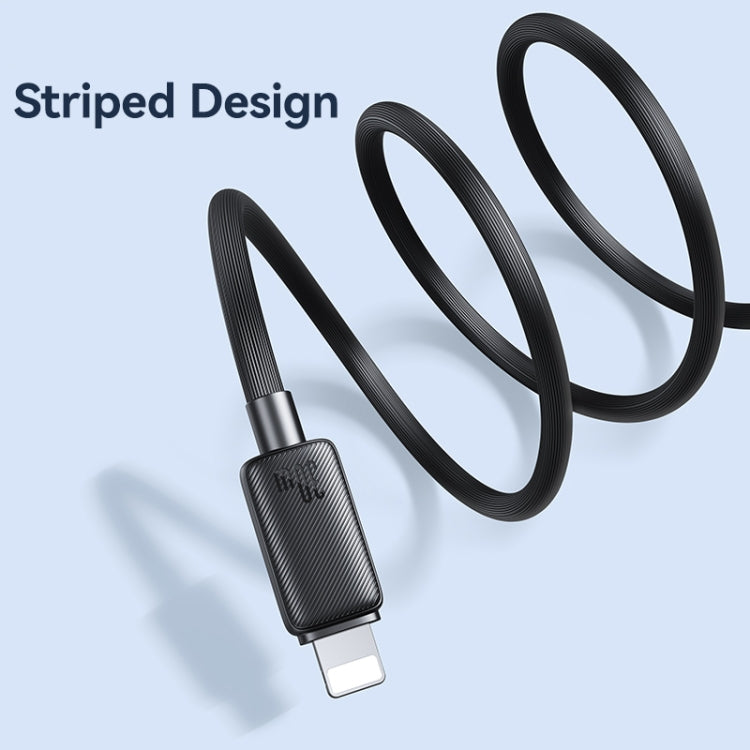 USAMS US-SJ697 USB-C / Type-C から 8ピン 30W ストライプ急速充電データケーブル 1m, 2m, 3m