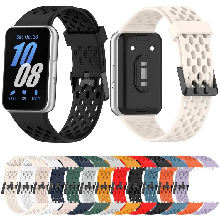 ホールスタイルデュアルバックルシリコンウォッチバンド、Samsung Galaxy Fit 3用