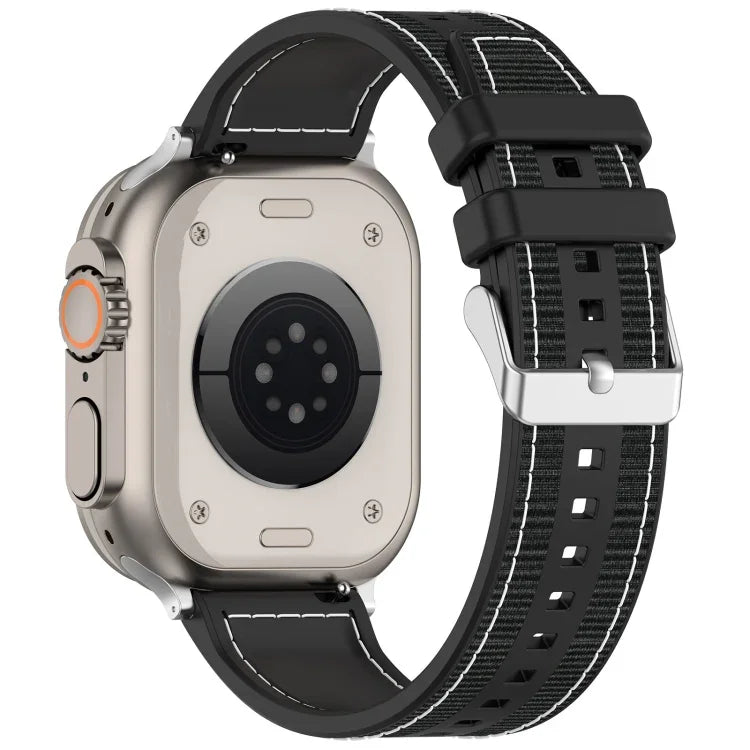 一般バックルハイブリッドナイロン編みシリコンウォッチバンド、Apple Watch 42mm用、Apple Watch 38mm用