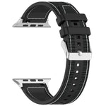 一般バックルハイブリッドナイロン編みシリコンウォッチバンド、Apple Watch 42mm用、Apple Watch 38mm用