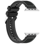 一般バックルハイブリッドナイロン編みシリコンウォッチバンド、Apple Watch 42mm用、Apple Watch 38mm用