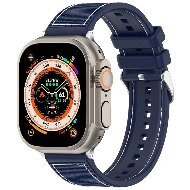 一般バックルハイブリッドナイロン編みシリコンウォッチバンド、Apple Watch 42mm用、Apple Watch 38mm用