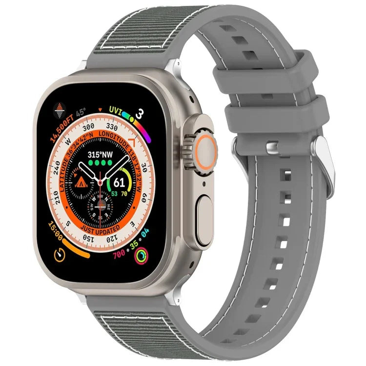 一般バックルハイブリッドナイロン編みシリコンウォッチバンド、Apple Watch 42mm用、Apple Watch 38mm用