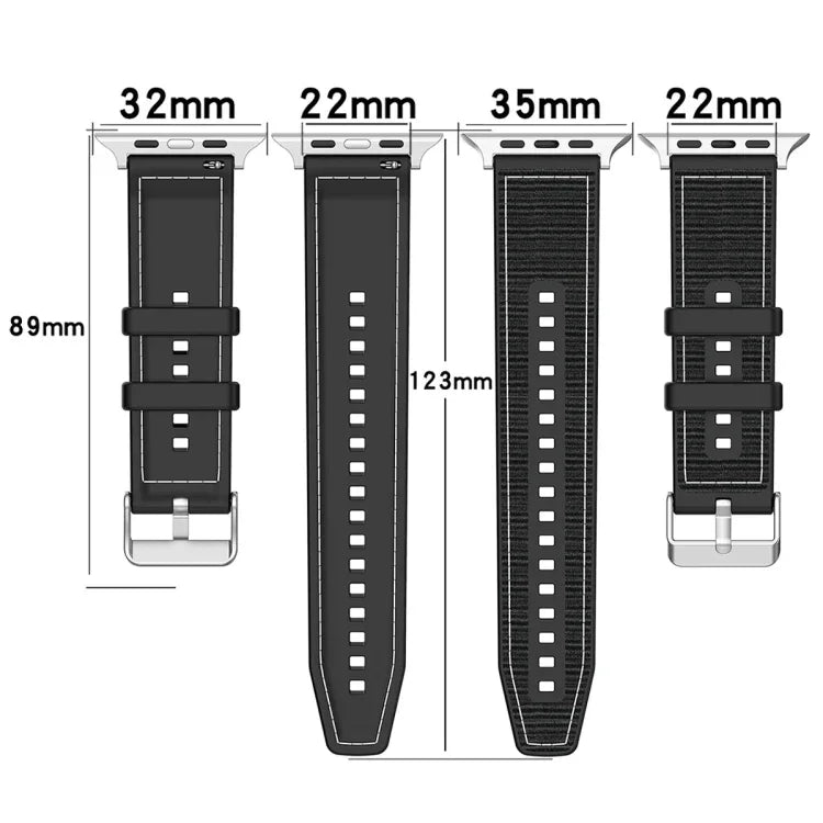 一般バックルハイブリッドナイロン編みシリコンウォッチバンド、Apple Watch 42mm用、Apple Watch 38mm用