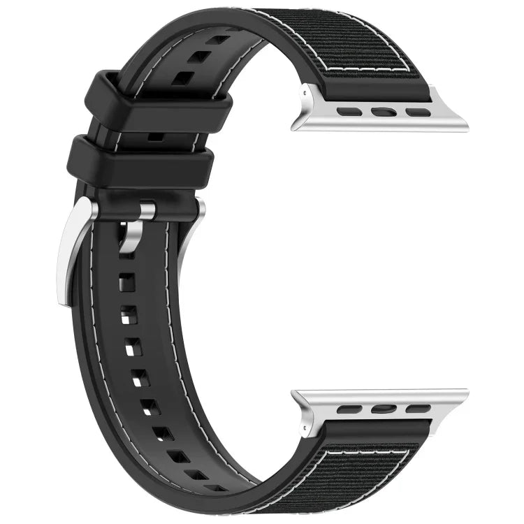 公式バックルハイブリッドナイロン編みシリコンウォッチバンド、Apple Watch 42mm用、Apple Watch 38mm用