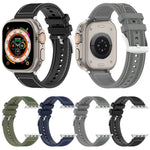 公式バックルハイブリッドナイロン編みシリコンウォッチバンド、Apple Watch 42mm用、Apple Watch 38mm用