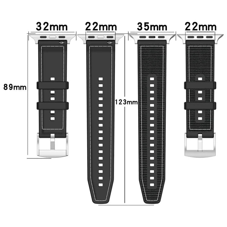 公式バックルハイブリッドナイロン編みシリコンウォッチバンド、Apple Watch 42mm用、Apple Watch 38mm用