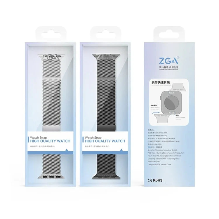 ZGA ミラネーゼ マグネティック メタルウォッチバンド、Apple Watch Series 10 46mm 用、Apple Watch Series 10 42mm 用、Apple Watch SE 2023 44mm 用、Apple Watch Ultra 2 49mm 用、Apple Watch Series 9 45mm 用、Apple Watch Ultra 49mm 用、Apple Watch Series 8 45mm 用...