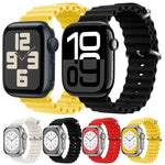 ZGAオーシャンシリコンウォッチバンド、Apple Watch Series 4 44mm用、Apple Watch Series 3 42mm用、Apple Watch Series 2 42mm用、Apple Watch 42mm用