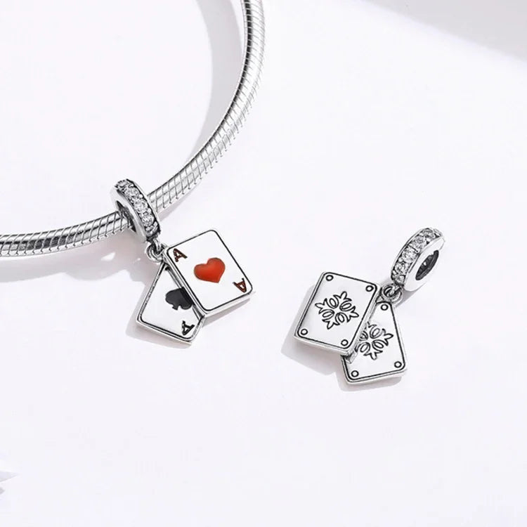 S925スターリングシルバー レッドハートAペンダント DIYブレスレット ネックレスアクセサリー