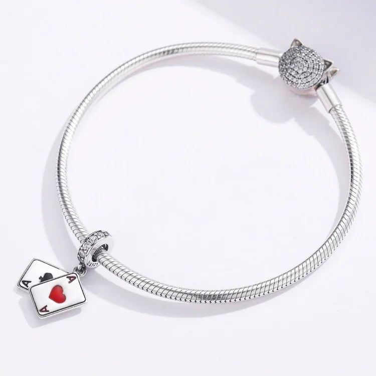 S925スターリングシルバー レッドハートAペンダント DIYブレスレット ネックレスアクセサリー