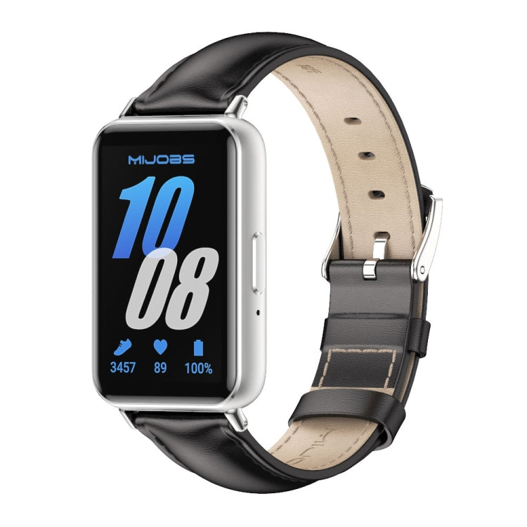 Mijobs 両面本革ウォッチバンド、Samsung Galaxy Fit 3用