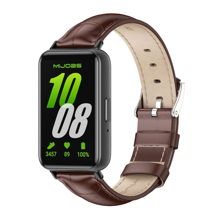 Mijobs 両面本革ウォッチバンド、Samsung Galaxy Fit 3用