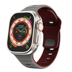 ウェーブテクスチャーリバースバックルシリコンウォッチバンド、Apple Watch Ultra 2 49mm用、Apple Watch Series 9 45mm用、Apple Watch Series 9 41mm用、Apple Watch Ultra 49mm用