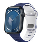 ウェーブテクスチャーリバースバックルシリコンウォッチバンド、Apple Watch Ultra 2 49mm用、Apple Watch Series 9 45mm用、Apple Watch Series 9 41mm用、Apple Watch Ultra 49mm用
