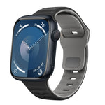 ウェーブテクスチャーリバースバックルシリコンウォッチバンド、Apple Watch Ultra 2 49mm用、Apple Watch Series 9 45mm用、Apple Watch Series 9 41mm用、Apple Watch Ultra 49mm用