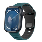 ウェーブテクスチャーリバースバックルシリコンウォッチバンド、Apple Watch Ultra 2 49mm用、Apple Watch Series 9 45mm用、Apple Watch Series 9 41mm用、Apple Watch Ultra 49mm用
