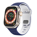 ウェーブテクスチャーリバースバックルシリコンウォッチバンド、Apple Watch Ultra 2 49mm用、Apple Watch Series 9 45mm用、Apple Watch Series 9 41mm用、Apple Watch Ultra 49mm用