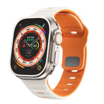 ウェーブテクスチャーリバースバックルシリコンウォッチバンド、Apple Watch Ultra 2 49mm用、Apple Watch Series 9 45mm用、Apple Watch Series 9 41mm用、Apple Watch Ultra 49mm用