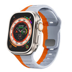 ウェーブテクスチャーリバースバックルシリコンウォッチバンド、Apple Watch Ultra 2 49mm用、Apple Watch Series 9 45mm用、Apple Watch Series 9 41mm用、Apple Watch Ultra 49mm用