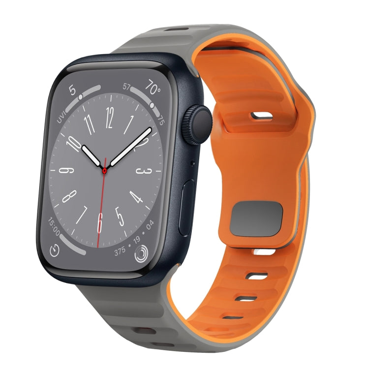 ウェーブテクスチャーリバースバックルシリコンウォッチバンド、Apple Watch Series 8 41mm用、Apple Watch Series 8 45mm用、Apple Watch SE 2022 40mm用、Apple Watch SE 2022 44mm用