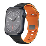 ウェーブテクスチャーリバースバックルシリコンウォッチバンド、Apple Watch Series 8 41mm用、Apple Watch Series 8 45mm用、Apple Watch SE 2022 40mm用、Apple Watch SE 2022 44mm用